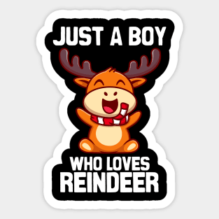 Just A Boy Who Loves Reindeer Kawaii Halloween Sticker